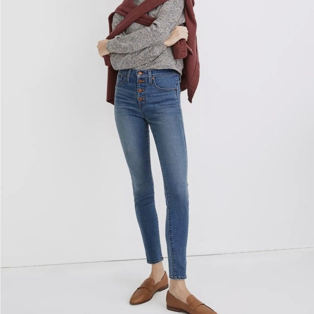 Madewell High-Rise Skinny Jeans with Button Fly.